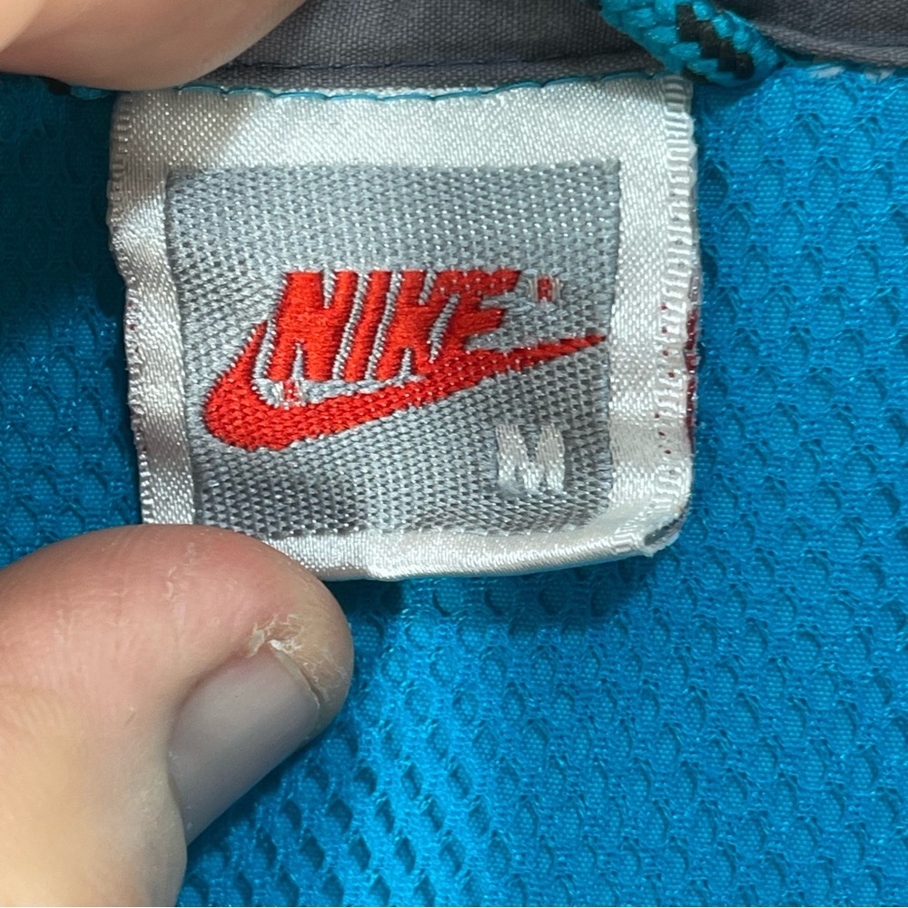 Nike Bright Turquoise Half-Zip Pullover Jacket 80’s Medium Size - Picture 7 of 11